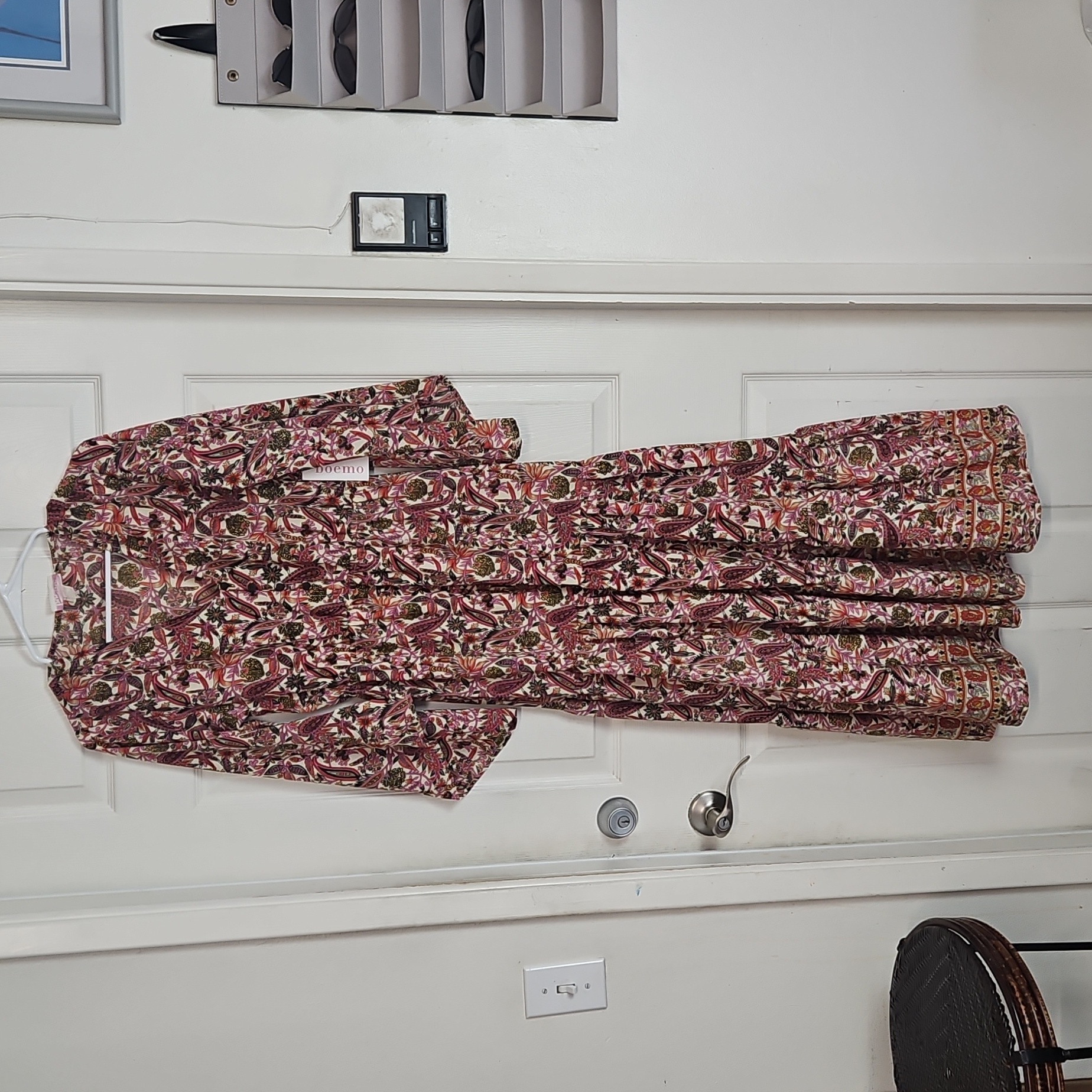 Anthropologie Pink And Green Maxi Dress
